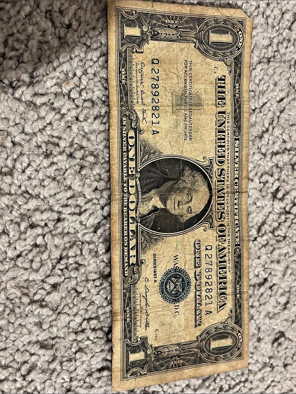 Vintage 1928 One Dollar Bill Green Brown